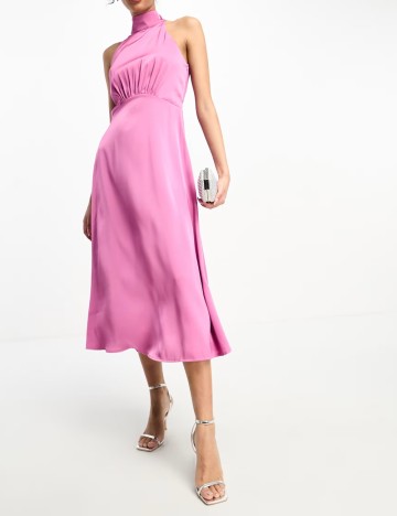 Rochie midi Little Mistress, roz