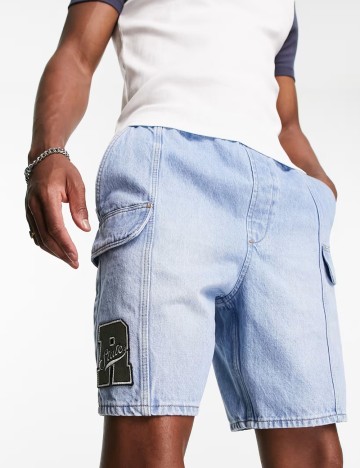 Pantaloni scurți de blugi ASOS, albastru