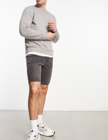 Pantaloni scurți de blugi ASOS, gri