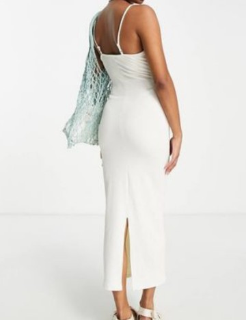 Rochie midi ASOS, crem