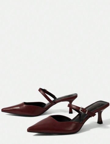 Saboți cu toc Shein, vișiniu