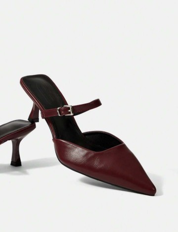 Saboți cu toc Shein, vișiniu