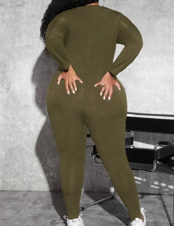 Salopetă lungă Shein Curve+, verde