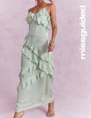 Rochie maxi Missguided by Shein, verde