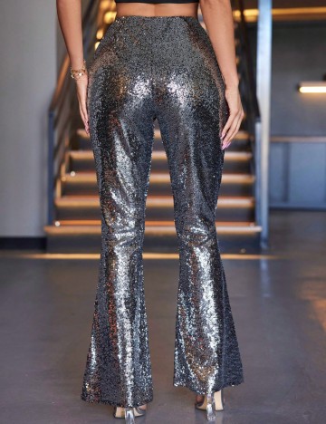 Pantaloni Shein, argintiu