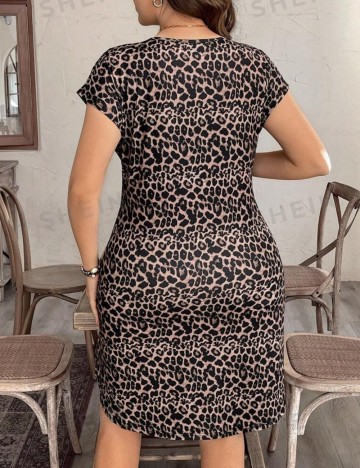 Rochie mini Shein Curve+, animal print