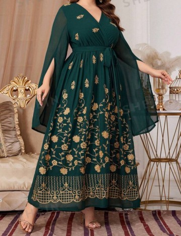 Rochie maxi Shein Curve+, verde