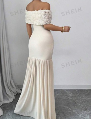 Rochie maxi Shein, crem