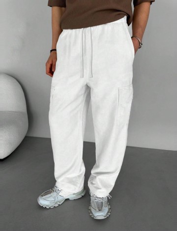 Pantaloni Shein, alb