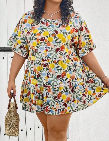 Rochie mini Shein Curve+, mix culori