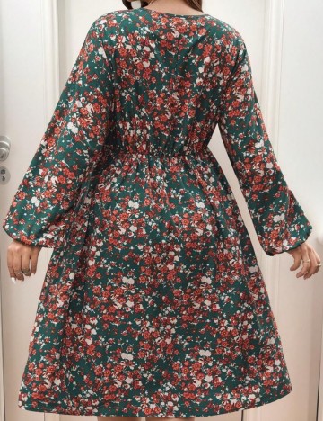 Rochie midi Shein Curve+, mix culori