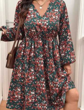 Rochie midi Shein Curve+, mix culori