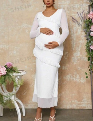 Rochie maxi Shein, alb