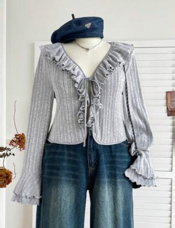 Cardigan Shein Curve+, gri