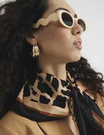 Ochelari de soare River Island, crem