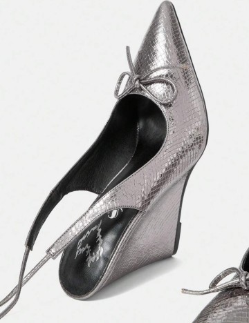 Pantofi cu toc CUCCOO by SHEIN, gri