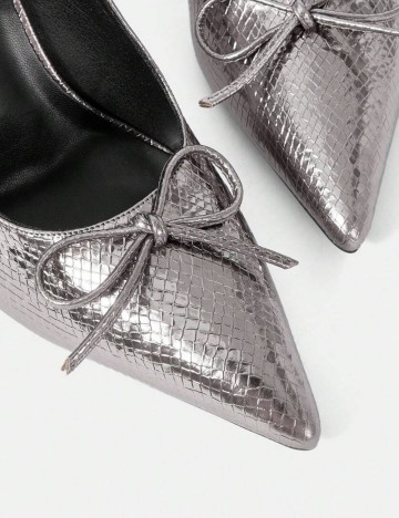 Pantofi cu toc CUCCOO by SHEIN, gri