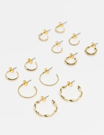 Set cercei Pieces, auriu