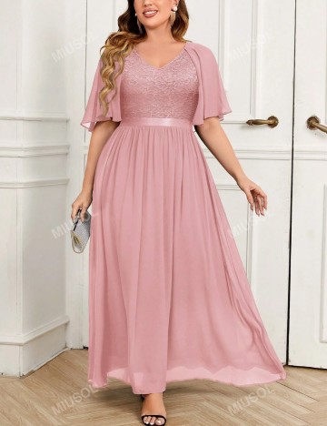 Rochie de ocazie Shein Curve+, roz