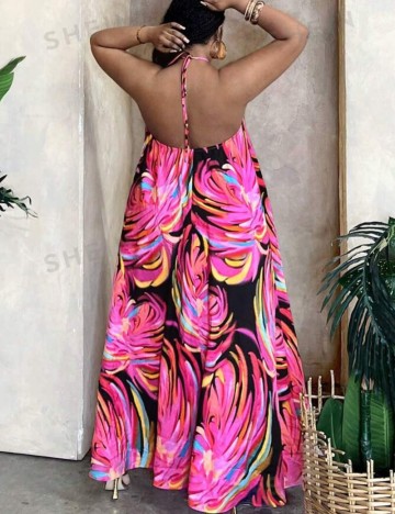 Rochie maxi Shein Curve+, mix culori