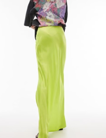 Fustă maxi Topshop, verde neon