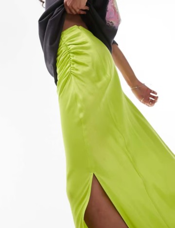 Fustă maxi Topshop, verde neon