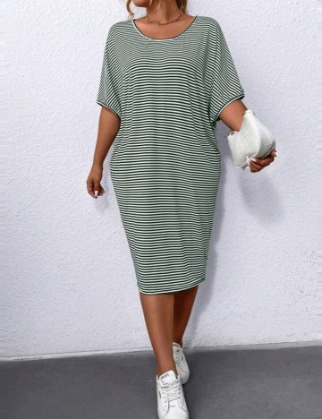 Rochie midi Shein Curve+, mix culori