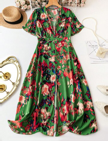 Rochie midi Shein Curve+, verde