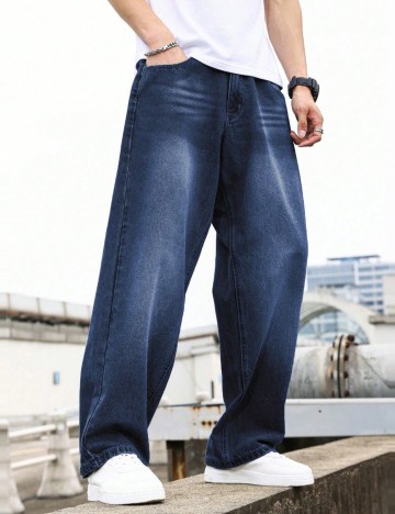 Jeans MANFINITY by Shein, albastru