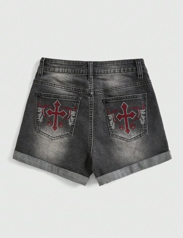 Pantaloni scurți Romwe by Shein, gri