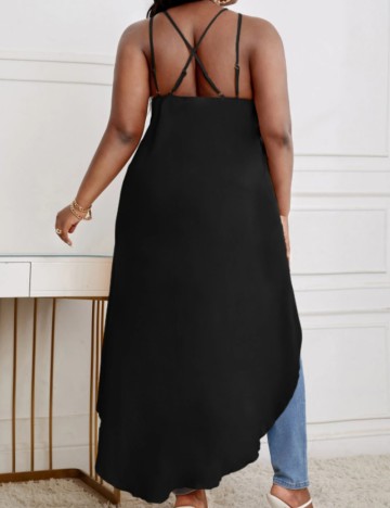 Maiou lung Shein Curve+, negru