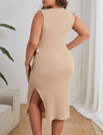 Rochie midi Shein Curve+, bej