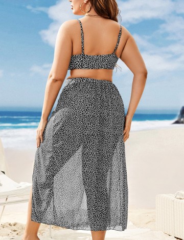 Set costum de baie și fustă Shein Curve+, mix culori