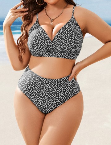 Set costum de baie și fustă Shein Curve+, mix culori