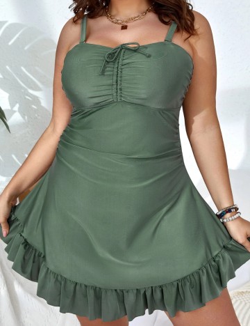 Costum de baie Shein Curve+, verde