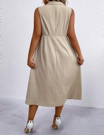 Rochie midi Shein Curve+, bej