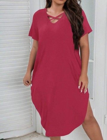 Rochie midi Shein Curve+, roz