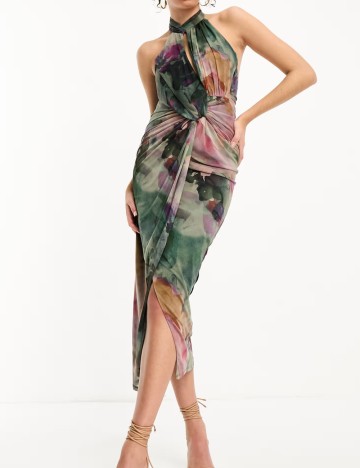 Rochie midi ASOS, mix culori
