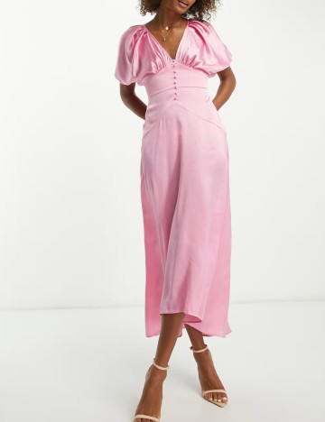 Rochie midi ASOS, roz