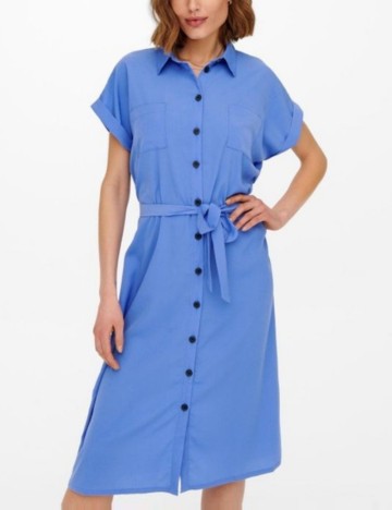 Rochie tip cămașă Only, albastru