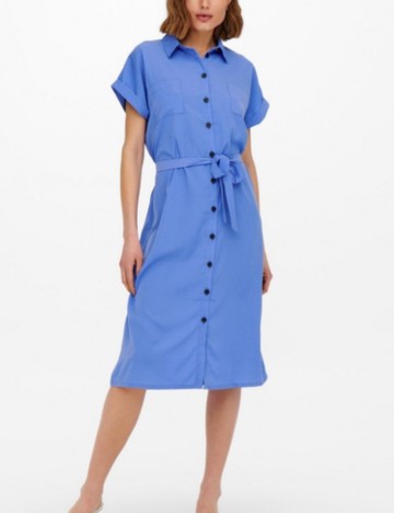 Rochie tip cămașă Only, albastru