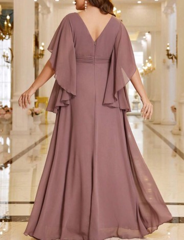 Rochie maxi Shein Curve+, roz prafuit