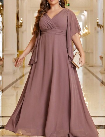 Rochie maxi Shein Curve+, roz prafuit
