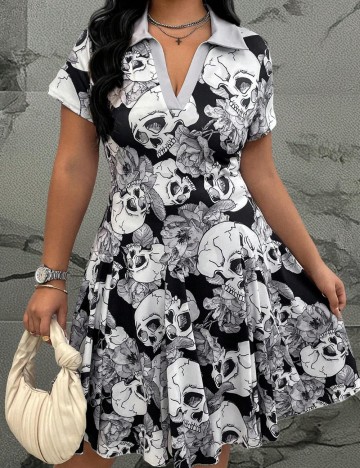 Rochie mini Shein Curve+, mix culori