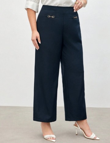 Pantaloni Shein Curve+, bleumarin