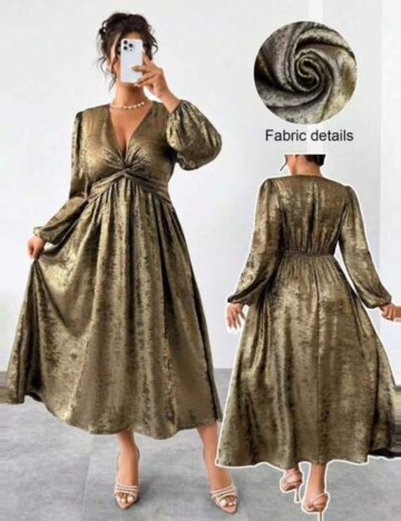 Rochie maxi Shein Curve+, auriu