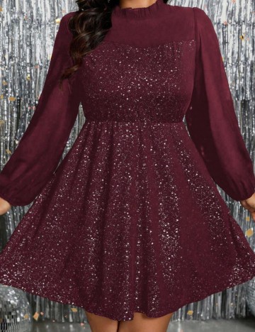 Rochie mini Shein Curve+, vișiniu