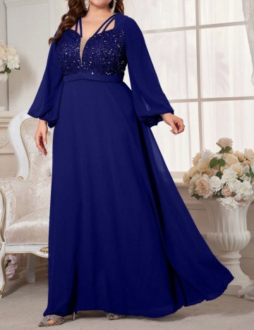 Rochie de ocazie Shein Curve+, albastru
