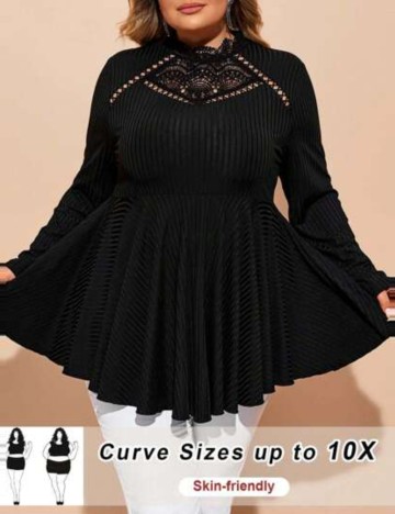 Rochie mini Shein Curve+, negru