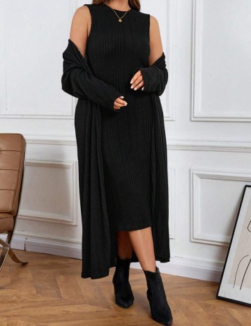 Set Rochie și Cardigan Shein Curve+, negru